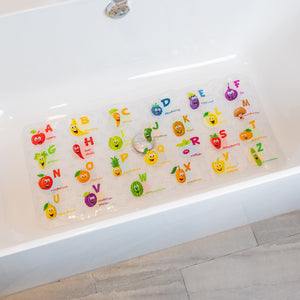 BEEHOMEE Bath Mats for Tub Kids - 35x16,Machine Washable XL Size Bathroom Mats (Fruits-Vegetables)