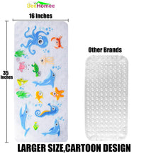 Load image into Gallery viewer, BEEHOMEE Bath Mats for Tub Kids - 35x15,Machine Washable XL Size Bathroom Mats (Blue-Octopus)