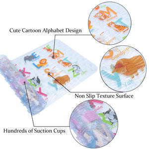 BEEHOMEE Bath Mats for Tub Kids - 35x16,Machine Washable XL Size Bathroom Mats (Alphabet)