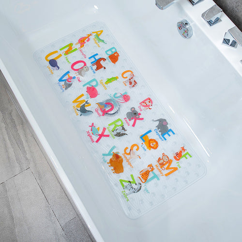 BEEHOMEE Bath Mats for Tub Kids - 35x16,Machine Washable XL Size Bathroom Mats (Alphabet)