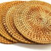Trivets for Hot Dishes - Woven Rattan Trivets Hot Pads for Dinning Table,Kitchen Heat Resistant Straw Dish Coasters Placemats Pot Holder (11.8 Inch)