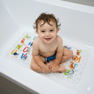 BEEHOMEE Bath Mats for Tub Kids - 35x16,Machine Washable XL Size Bathroom Mats (Alphabet)