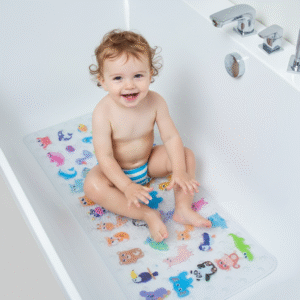 BEEHOMEE Bath Mats for Tub Kids - 35x16,Machine Washable XL Size Bathroom Mats (Zoo)