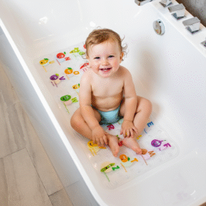 BEEHOMEE Bath Mats for Tub Kids - 35x16,Machine Washable XL Size Bathroom Mats (Fruits-Vegetables)